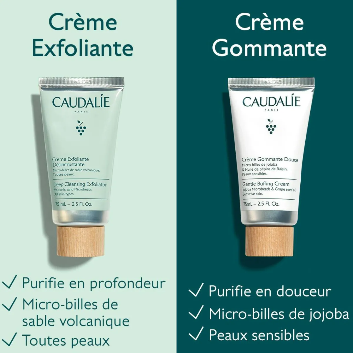 CAUDALIE Masques, Gommages & Peelings|Démaquillants & Nettoyants^Crème Gommante Douce aux Micro Billes de Jojoba