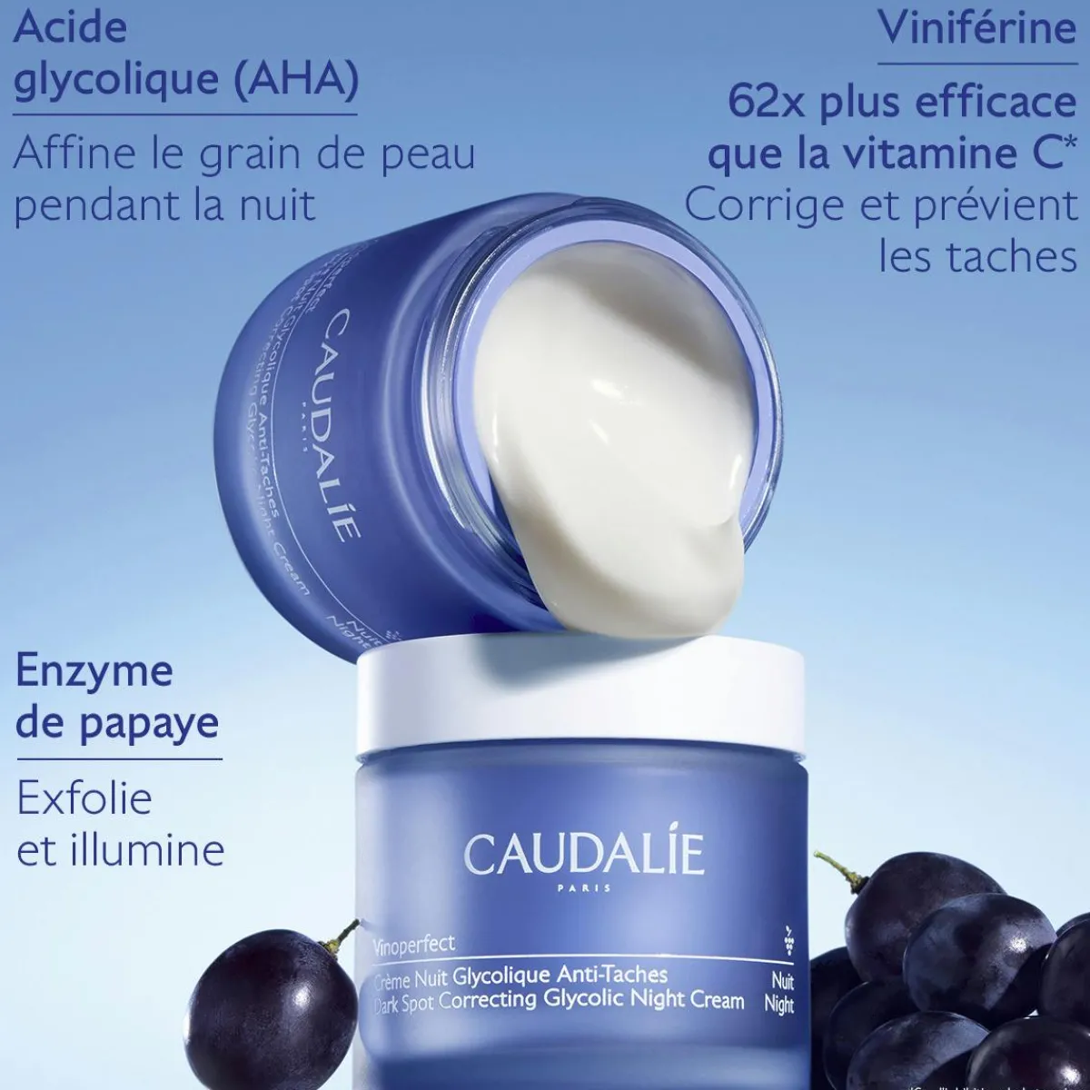 CAUDALIE Éclat, Anti-Taches|Recharges^Crème Nuit Anti-Taches à la Viniférine & Acide Glycolique - Recharge