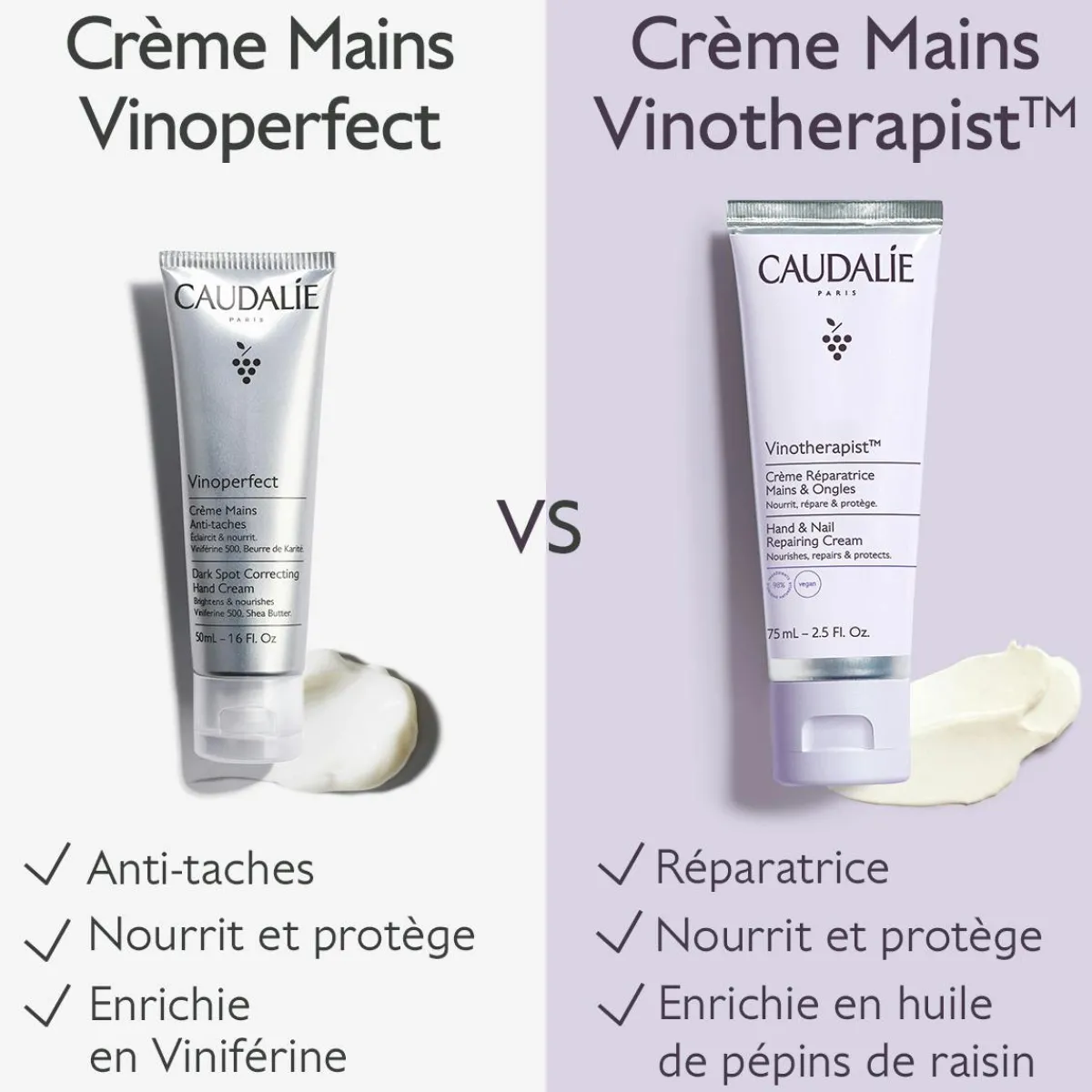 CAUDALIE Crèmes Mains^Crème Réparatrice Mains et Ongles au Beurre de Karité