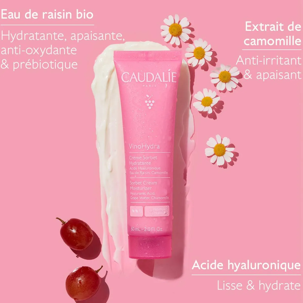CAUDALIE Hydratation Visage|Crèmes & Fluides^Crème Sorbet Hydratante à l'Acide Hyaluronique & Camomille