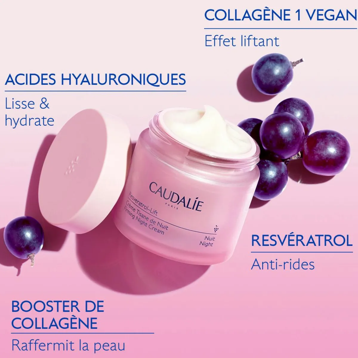 CAUDALIE Anti-Rides, Fermeté|Recharges^Crème Tisane de Nuit au Resvératrol, alternative au Rétinol - Recharge