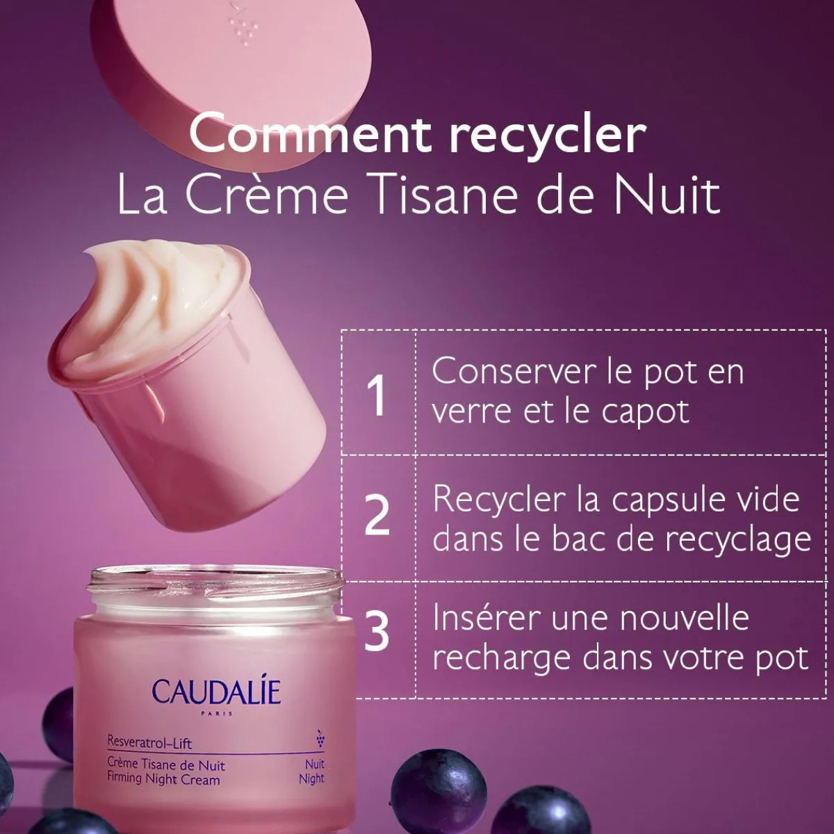 CAUDALIE Anti-Rides, Fermeté|Crèmes De Nuit^Crème Tisane de Nuit au Resvératrol, alternative au Rétinol