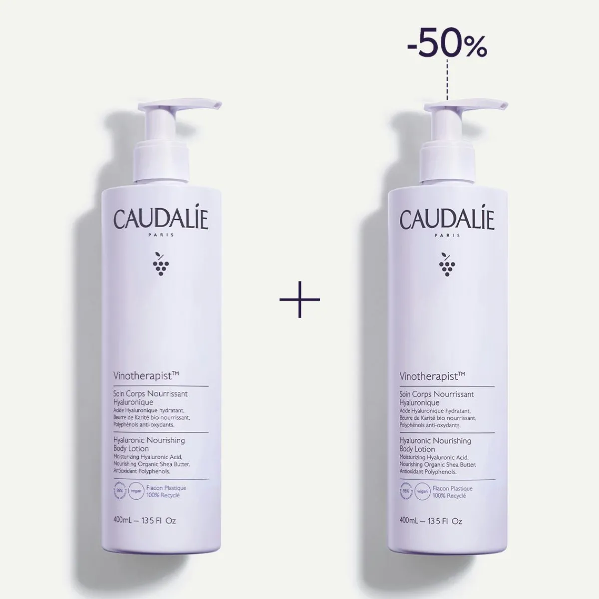 CAUDALIE Crèmes Corps^Duo Soin Corps Nourrissant Hyaluronique 400ml + 400ml