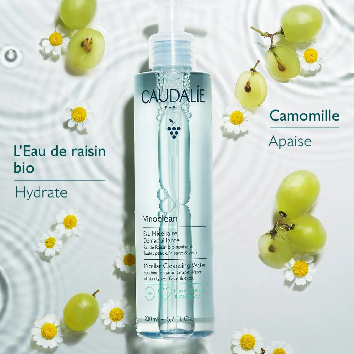 CAUDALIE Eaux & Lotions|Démaquillants & Nettoyants^Eau Micellaire Démaquillante à la Camomille - 200ml