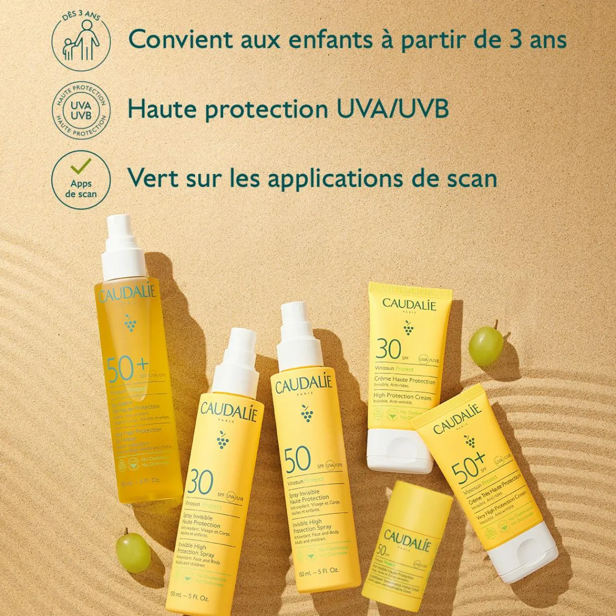 CAUDALIE Crèmes Solaires Visage & Corps|Solaires Visage^Fluide Très Haute Protection SPF50+