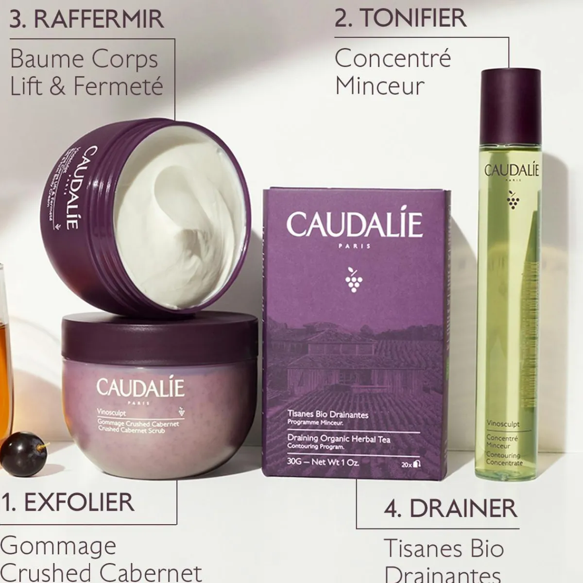 CAUDALIE Fermeté Corps|Gommage Corps^Gommage Crushed Cabernet au Miel