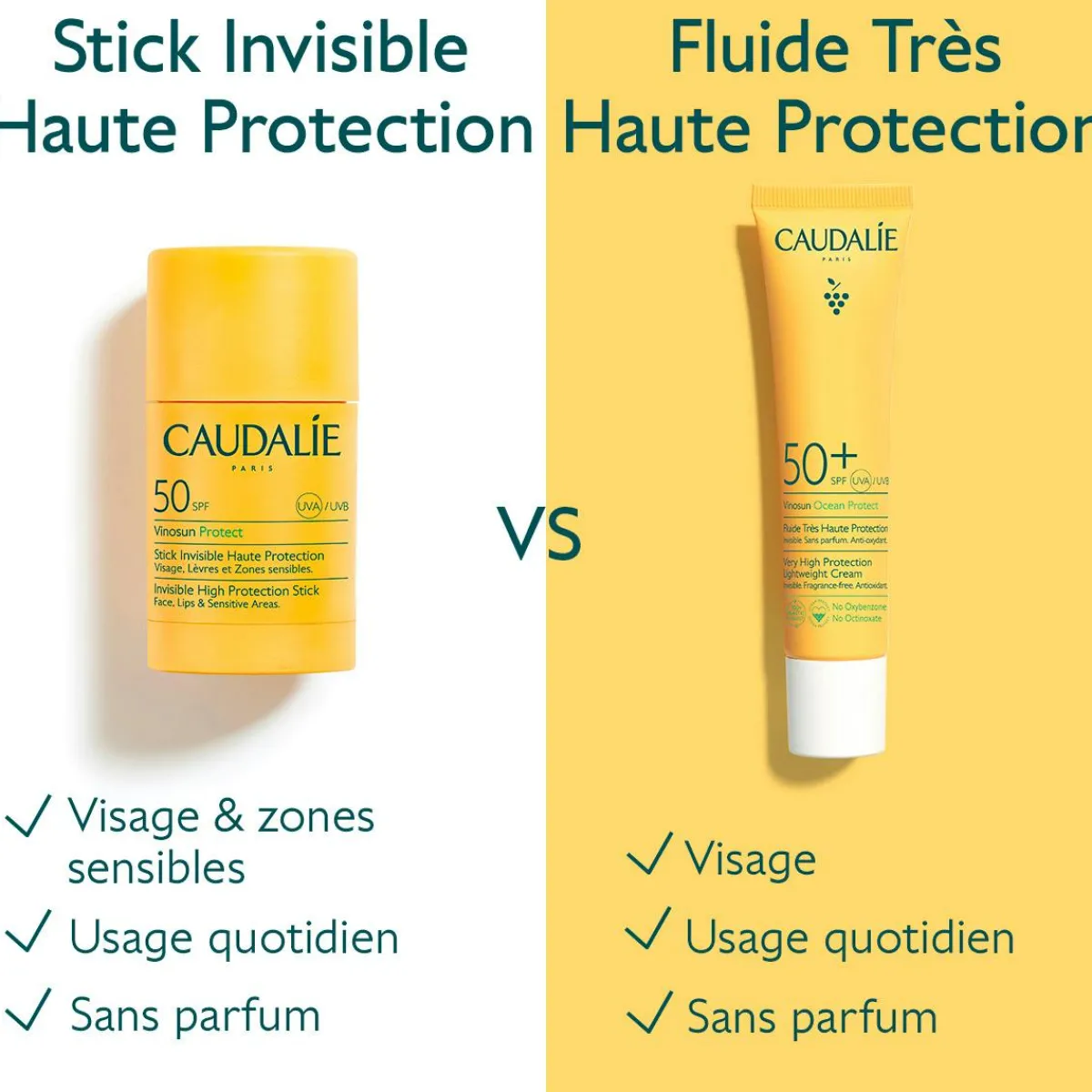 CAUDALIE Crèmes Solaires Visage & Corps|Solaires Corps^Stick Solaire Invisible Haute Protection SPF50